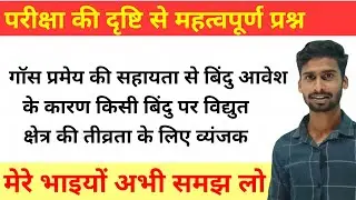 गॉस प्रमेय की सहायता से बिंदु आवेश के कारण किसी बिंदु पर विद्युत क्षेत्र की तीव्रता के व्यंजक