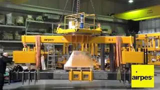 Motorized lifting beam with magnets test - Airpes' lifting and handling solutions