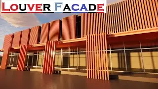 Wooden Louver facade in revit | adaptive family facade