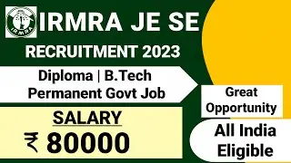 IRMRA JE Junior Engineer Recruitment 2023|IRMRA JE Vacancy 2023| IRMRA Notification 2023| IRMRA JE