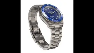 Oceaneva&trade; Men's Deep Marine Explorer II 1250M Titanium Watch Blue