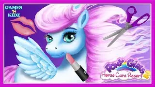 Fun Pony Care - Hair Salon Makeover - Pony Girls Horse Care Resort 2 Kids Games