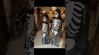 DIY skeleton make over 👻#fun#kids#costume#makeoverart#entertainment#trending#michealjackson #cat