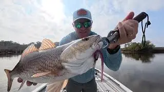 Plastic worms on a shaky head jig  for reds and trout!