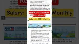 NEEPCO Accountant Recruitment 2025 #govtjobs2025 #governmentjobs