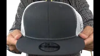 New Era 'MESH-BACK BLANK SNAPBACK' Charcoal-White Adjustable Hat