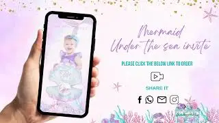 Mermaid Under The Sea Video Invitation - Mermaid Under The Sea Theme Digital Party Invite