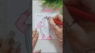 Hijab girl with crown 👑 drawing | #shorts #hijab #girl #drawing #art #crown #islamic #islam #muslim