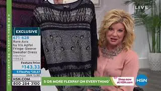 Rara Avis by Iris Apfel FringeSleeve Sweater Dress