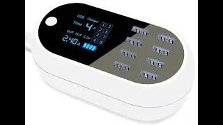 Powstick USB charger station with switch 60W/12A 8-port fast charger