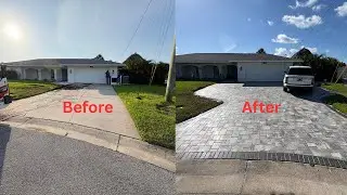 INSANE Driveway Transformation! Catalina Grana Titanium Pavers + Charcoal Border