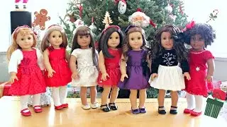 My American Girl Dolls Dressed Into Their Christmas Outfits 🎄  | 2016