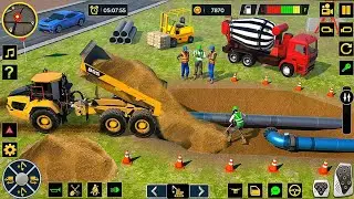 JCB 🏗️ Construction New Delhi City road pipeline construction game 🎮🎯 JCBgame JCBconstructio🚧