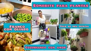 TOUR NO MEU QUINTAL - TROQUEI O SOMBRITE DAS PLANTAS - FIZ FRANGO COM QUIABO DELICIOSO - FER DINIZ