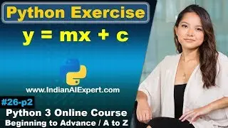 Equation of straight line  in Python | Linear regression | Python Programming exercise in Hindi #03