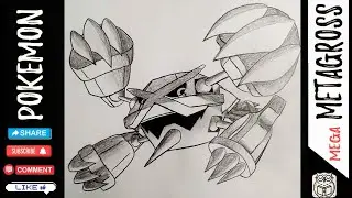 How to Draw Pokemon Mega Metagross | Pokemon Art & Pencil drawing Tutorial