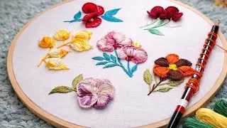 6 Most Popular 3D Flowers Embroidery Design With Pencil #diynstitch 