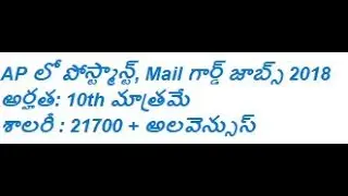 AP Postal Recruitment 2018 Notification for Post Man & Mail Guard Jobs