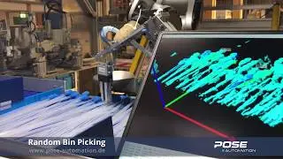 Fast random bin picking - Ensenso / Halcon - 3D Vision & Robotics | Pose Automation GmbH