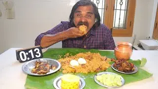 Manapattu Chicken Chukka, 3KG Mutton Biryani Challenge with Pomfret Fish, Eggs | Food Challenge |