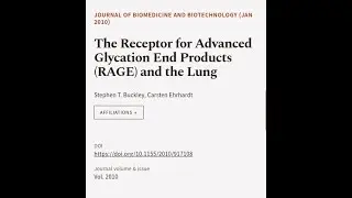 The Receptor for Advanced Glycation End Products (RAGE) and the Lung | RTCL.TV