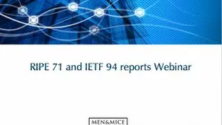 RIPE 71 and IETF 94 Reports