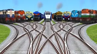 All Realistic Trains Coupling On Real Daimond😈 Railroad Tracks | indian railways beamng drive games