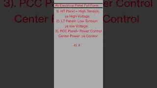 electrical panel full form LT,HT panel, AMF, PCC, APFC, MCB, panel