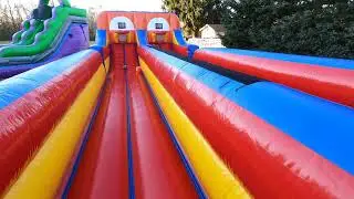 Inflatable Basketball Bungee Run!