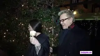 Rocker Billy Idol & China Chow Leaving Mr. Chow Restaurant.