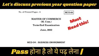 IGNOU question paper analysis MCO 04 || June 2022 term end exams  👍 👍