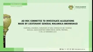 LIVE: Vusimuzi &ldquo;Cat&rdquo; Matlala Appears Before the Parliamentary Ad Hoc Committee