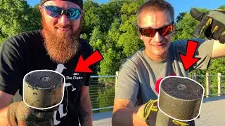 Giant Magnet 1v1 Treasure Hunting Challenge Was CRAZY! (Magnet Fishing)