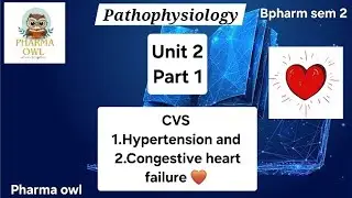 UNIT 2 PART 1 - CVS : HYPERTENSION & CONGESTIVE HEART FAILURE , Patho, Bpharm 2nd sem 🦉