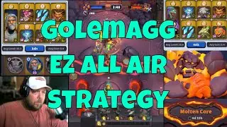 Golemagg Molten Core - All Air Strategy. Avoid the Dogs.  #warcraftrumble #golemagg #golemag