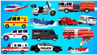 Types of Emergency Vehicles| Police Car|Fire Truck|Ambulance|SWAT Truck|Police Drone #vehicles