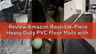 Review Amazon Basics 4-Piece Heavy Duty PVC Floor Mats with Cargo Liner and Rear, Waterproof Trim To