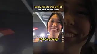 ExtraEmily meets Josh Peck at the MrBeast premiere