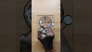 Doraemon Glass Painting // Easy Doraemon Drawing #shorts #youtubeshorts #byabhisheksingh