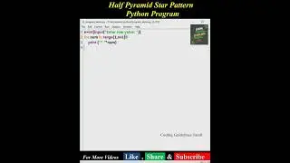 Half Pyramid Star Pattern | Python Program #short #trending
