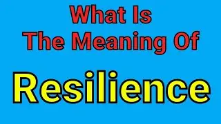 Meaning Of Resilience | Resilience | English Vocabulary | Most Common Words in English