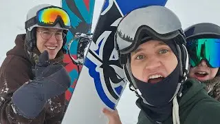 Snowboarding live!!! (building a terrain park)