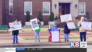 Protesters gather in downtown Jonesboro over ICE shooting of Renee Good
