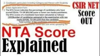 CSIR NET NTA SCORE EXPLAINED | VICKYROID | TAMIL & ENGLISH