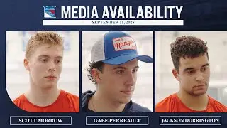 NYR Rookie Camp: Scott Morrow, Gabe Perreault & Jackson Dorrington Media Availability | 9.15.2025