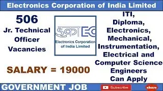 Central Government jobs | ECIL Technical Officer Vacancy | ITI Diploma B.tech Graduates| Electronics