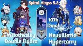 C1 Wriothesley Double Hydro x C0 Neuvillette Hypercarry - NEW Spiral Abyss 5.8 | Genshin Impact