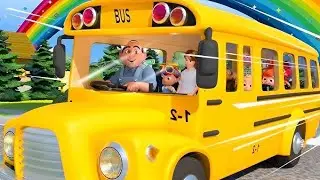 wheel on the Bus baby song, Round and round, Nursery rhymes for kids, Popular Rhymes In english