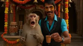 &ldquo;Hungry Monkey&rsquo;s Desi Vlog to Chai Stall ☕ | Funny Animal Adventure | Bunty vlog #ai #monkey