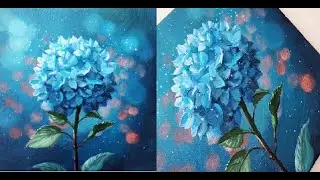 How to paint Hydrangea Flowers / Acrylic Painting for beginners